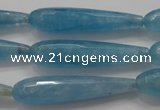 CCN1714 15.5 inches 9*40mm faceted teardrop candy jade beads wholesale