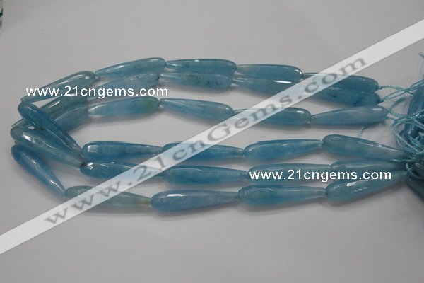 CCN1714 15.5 inches 9*40mm faceted teardrop candy jade beads wholesale