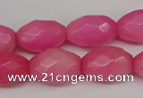 CCN180 15.5 inches 13*18mm faceted rice candy jade beads