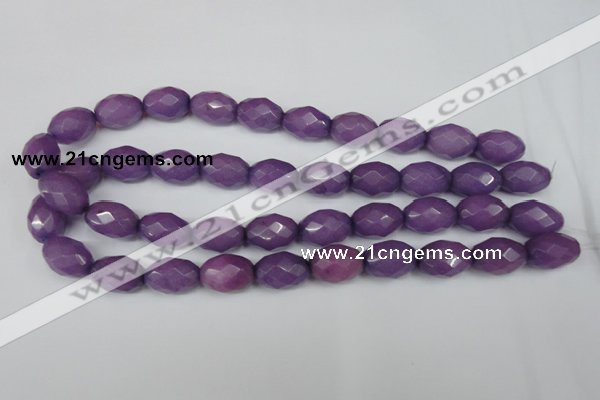 CCN181 15.5 inches 13*18mm faceted rice candy jade beads