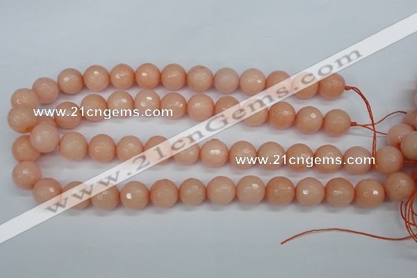 CCN1815 15 inches 14mm faceted round candy jade beads wholesale