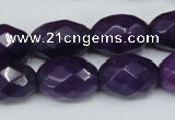 CCN182 15.5 inches 13*18mm faceted rice candy jade beads