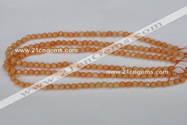 CCN1821 15 inches 6mm faceted round candy jade beads wholesale