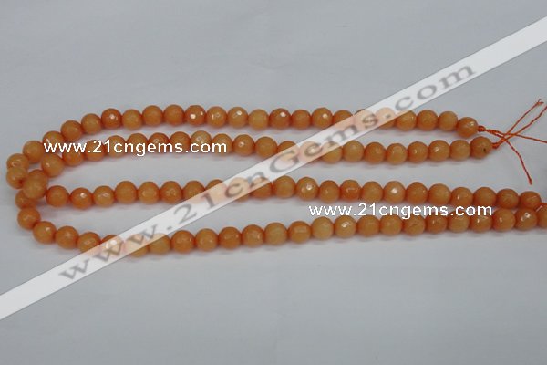 CCN1822 15 inches 8mm faceted round candy jade beads wholesale