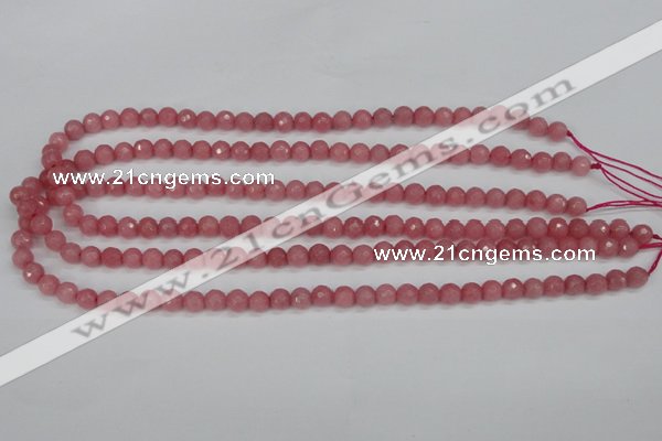 CCN1831 15 inches 6mm faceted round candy jade beads wholesale