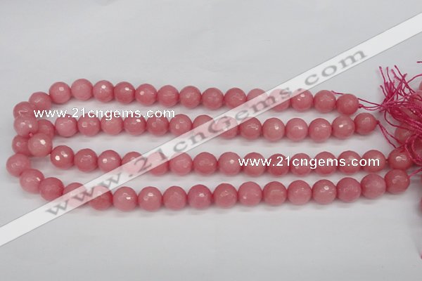 CCN1834 15 inches 12mm faceted round candy jade beads wholesale