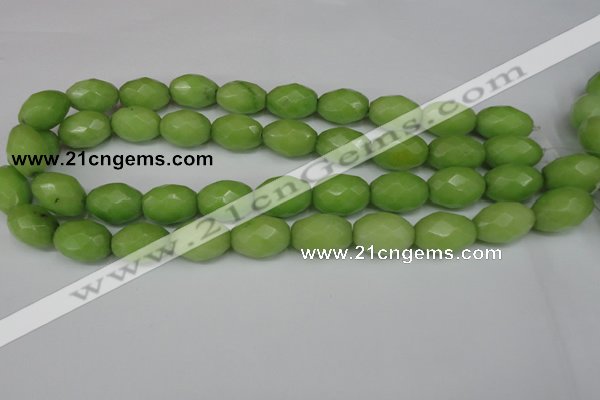 CCN184 15.5 inches 13*18mm faceted rice candy jade beads