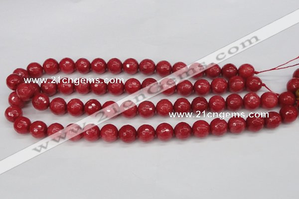 CCN1844 15 inches 12mm faceted round candy jade beads wholesale