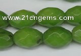 CCN185 15.5 inches 13*18mm faceted rice candy jade beads