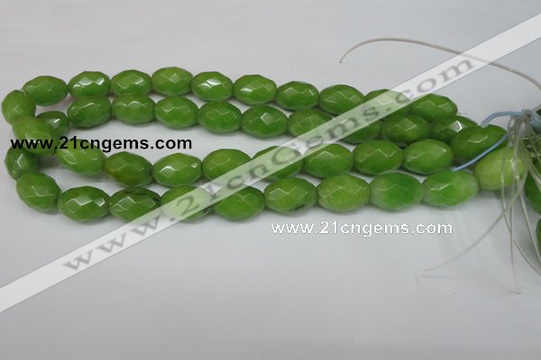 CCN185 15.5 inches 13*18mm faceted rice candy jade beads