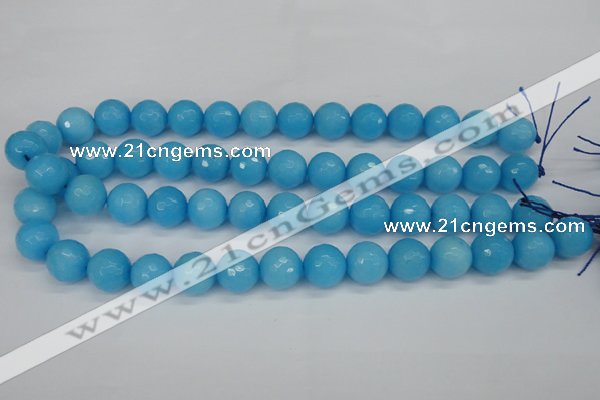 CCN1875 15 inches 14mm faceted round candy jade beads wholesale