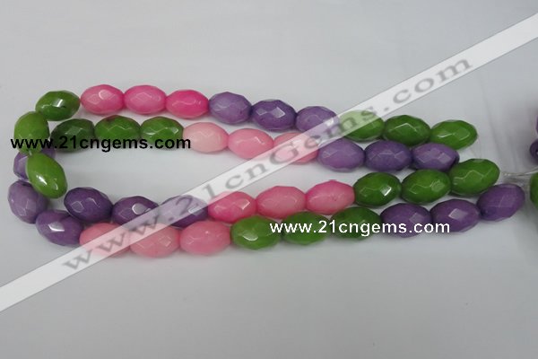 CCN188 15.5 inches 13*18mm faceted rice candy jade beads