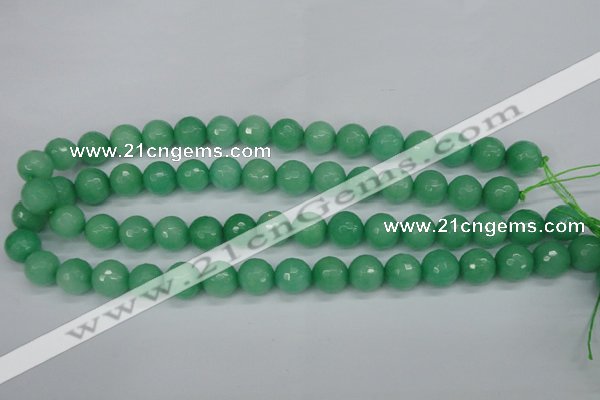 CCN1884 15 inches 12mm faceted round candy jade beads wholesale