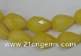 CCN190 15.5 inches 10*14mm faceted teardrop candy jade beads