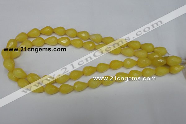 CCN190 15.5 inches 10*14mm faceted teardrop candy jade beads