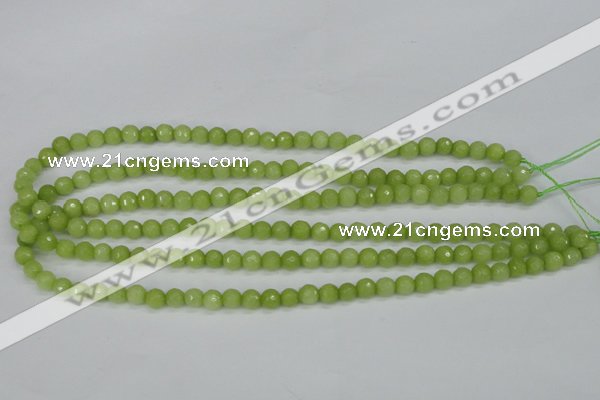 CCN1901 15 inches 6mm faceted round candy jade beads wholesale