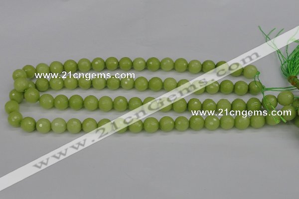 CCN1903 15 inches 10mm faceted round candy jade beads wholesale