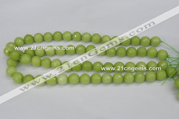 CCN1904 15 inches 12mm faceted round candy jade beads wholesale