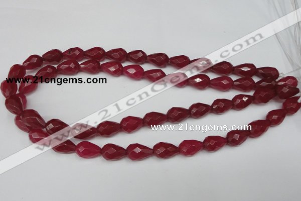 CCN191 15.5 inches 10*14mm faceted teardrop candy jade beads