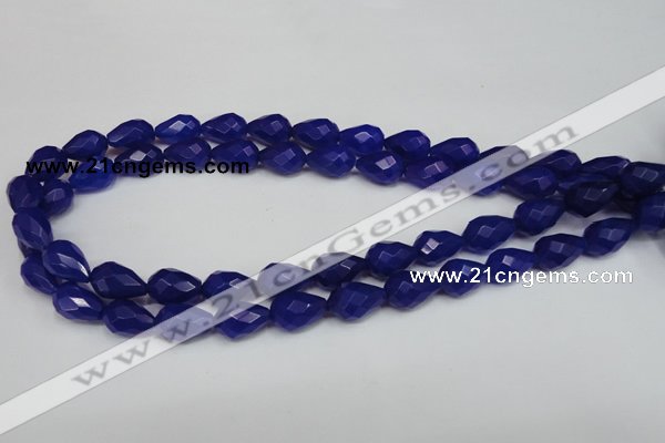 CCN192 15.5 inches 10*14mm faceted teardrop candy jade beads