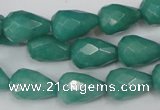 CCN193 15.5 inches 10*14mm faceted teardrop candy jade beads