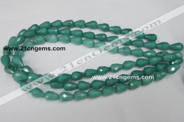 CCN193 15.5 inches 10*14mm faceted teardrop candy jade beads