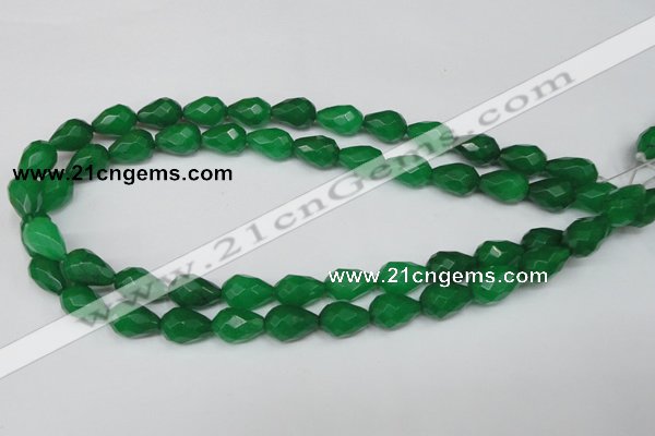 CCN194 15.5 inches 10*14mm faceted teardrop candy jade beads