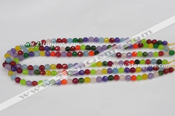 CCN1981 15 inches 6mm faceted round candy jade beads wholesale