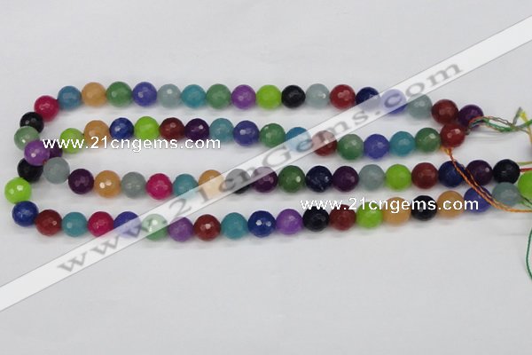 CCN1983 15 inches 10mm faceted round candy jade beads wholesale