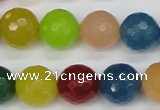 CCN1985 15 inches 14mm faceted round candy jade beads wholesale