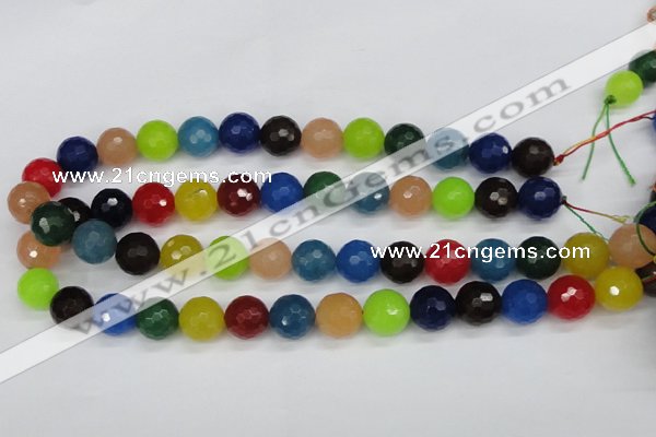 CCN1985 15 inches 14mm faceted round candy jade beads wholesale