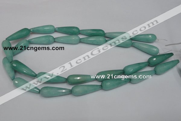 CCN199 15.5 inches 10*30mm faceted teardrop candy jade beads