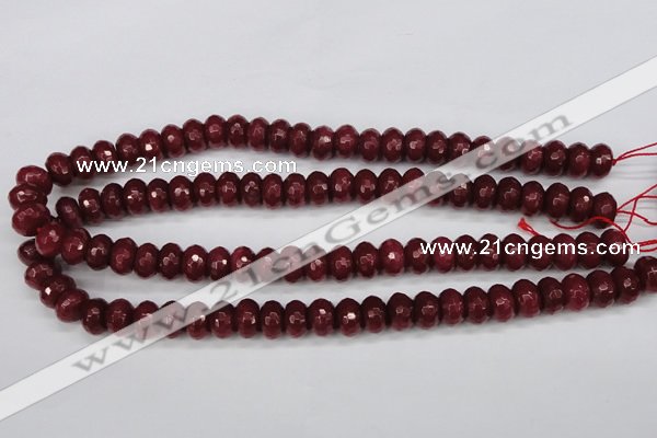 CCN1992 15 inches 8*12mm faceted rondelle candy jade beads wholesale