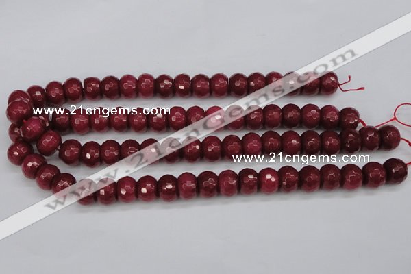 CCN1993 15 inches 10*14mm faceted rondelle candy jade beads wholesale