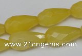 CCN202 15.5 inches 12*22mm faceted teardrop candy jade beads