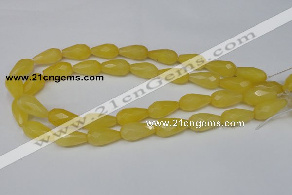 CCN202 15.5 inches 12*22mm faceted teardrop candy jade beads