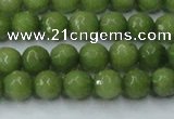 CCN2037 15 inches 6mm faceted round candy jade beads wholesale