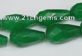 CCN204 15.5 inches 12*22mm faceted teardrop candy jade beads