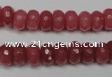 CCN2127 15.5 inches 6*10mm faceted rondelle candy jade beads