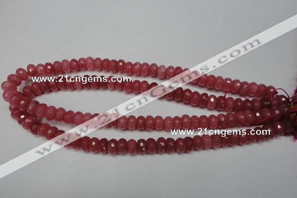 CCN2127 15.5 inches 6*10mm faceted rondelle candy jade beads