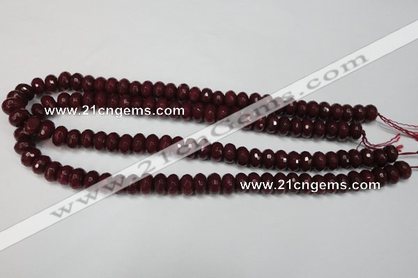 CCN2134 15.5 inches 6*10mm faceted rondelle candy jade beads