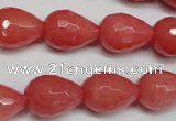 CCN2140 15.5 inches 12*16mm faceted teardrop candy jade beads