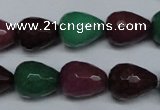 CCN2142 15.5 inches 12*16mm faceted teardrop candy jade beads