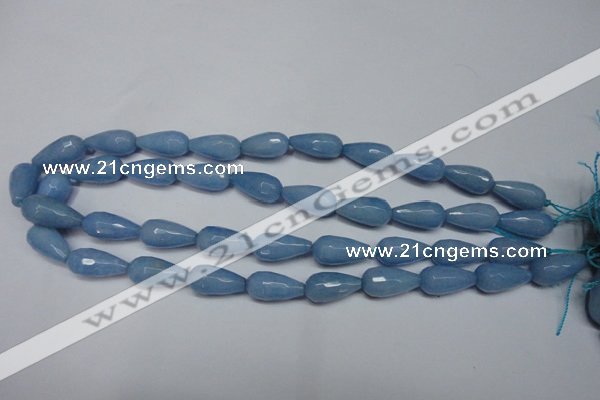 CCN2144 15.5 inches 10*20mm faceted teardrop candy jade beads