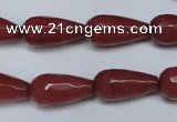 CCN2149 15.5 inches 10*20mm faceted teardrop candy jade beads