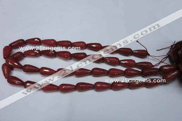 CCN2149 15.5 inches 10*20mm faceted teardrop candy jade beads