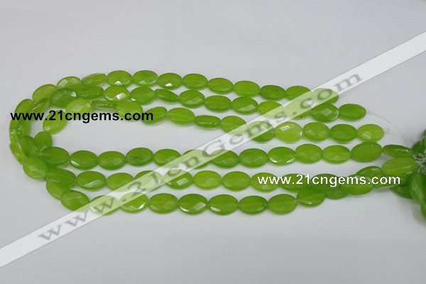 CCN215 15.5 inches 10*14mm faceted oval candy jade beads