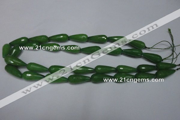 CCN2151 15.5 inches 10*25mm faceted teardrop candy jade beads