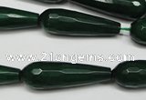 CCN2163 15.5 inches 10*30mm faceted teardrop candy jade beads