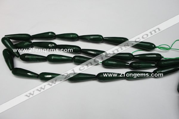 CCN2163 15.5 inches 10*30mm faceted teardrop candy jade beads